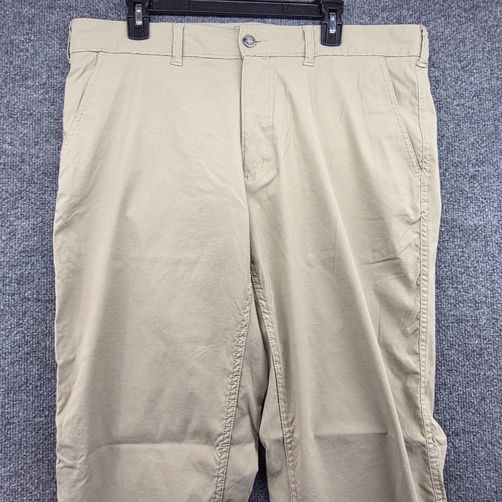 Eddie Bauer Mens Travex Pants Khaki Utility Cargo Pocket Outdoor Size 38x32